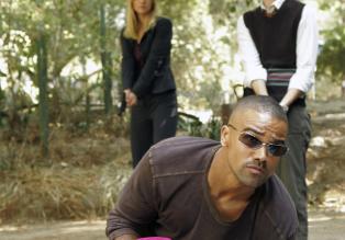 Haben Jennifer (A.J. Cook, hinten l.), Reid (Matthew Gray Gubler, hinten r.) und Derek (Sherman Moore, vorne oben) den wahren Mörder gefunden? © Touchstone Television