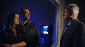 Navy CIS - Ermitteln in einem neuen Mordfall: Ziva (Cote de Pablo, l.), DiNozzo (Michael Weatherly, M.) und Gibbs (Mark Harmon, r.) ... © 2012 CBS Broadcasting Inc. All Rights Reserved.