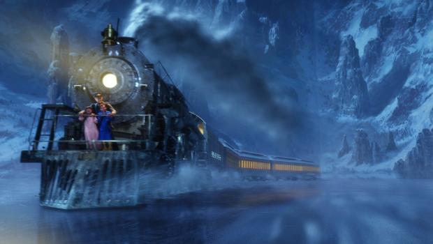 Der Polarexpress - Die Gleise sind zwar zugefroren, doch das ist noch lange kein Grund für den Polarexpress, stehen zu bleiben ... © Warner Bros. Pictures