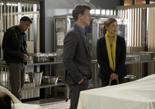 Common Law - Um die Probleme zwischen den beiden erkennen zu können, muss Dr. Ryan (Sonya Walger, r.) die beiden Cops Travis (Michael Ealy, l.) und Wes (Warren Kole, M.) einen Tag begleiten ... © 2012 USA Network Media, LLC