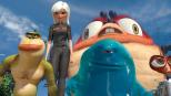 Monsters vs Aliens - Sollen die Welt vor der bevorstehenden Zerstörung retten: Gigantika (2.v.l.), Dr. Kakerlake (r.), Missing Link (l.),  B.O.B (M.) und Insektosaurus (2.v.r.) ... © TM and   2008 by DreamWorks Animation LLC. All rights reserved.
