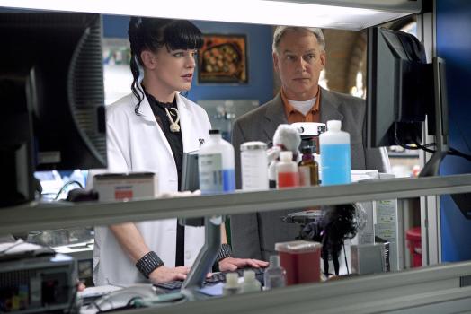 Navy Lieutenant Commander Patrick Casey wird erschossen im Wald aufgefunden. Er wurde mit einem seltenen Gewehrtyp umgebracht. Gibbs (Mark Harmon, r.), Abby (Pauley Perrette, l.) und das restliche Team beginnen sofort mit den Ermittlungen ... © CBS Television