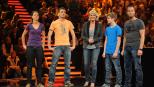 "Die perfekte Minute": Ulla Kock am Brink (M.) mit ihren Kandidaten Carmen (l.) und Kay Höfflin (2.v.l.) und Moritz (2.v.r.) und Karl-Heinz Frey (r...